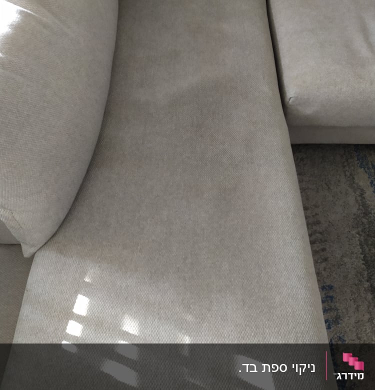 ספה אפורה עם כתם כהה על המושב